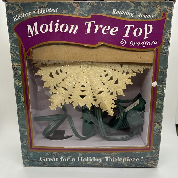 VTG Bradford Novelty Snowflake Tree Topper Spins Works - Picture 7 of 7